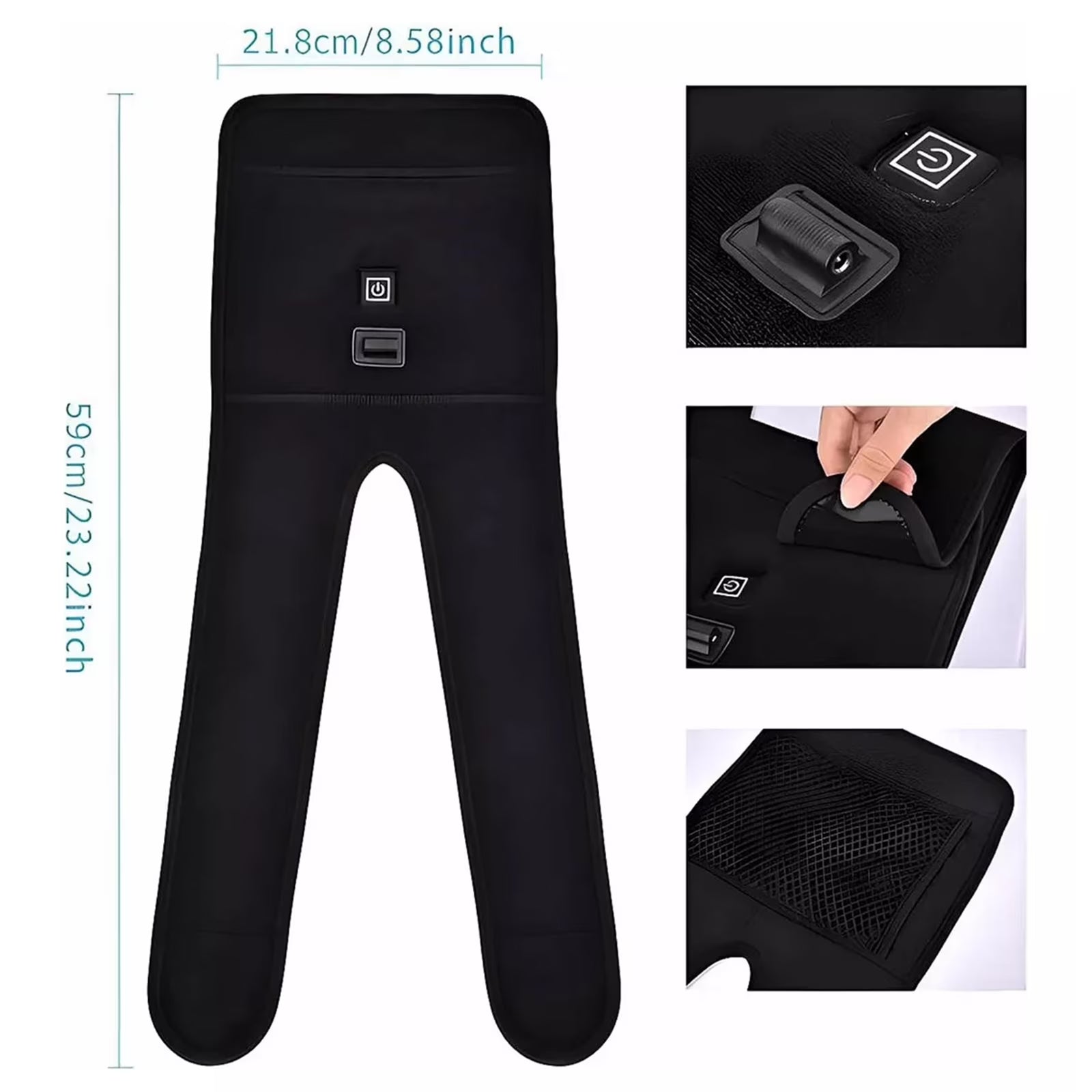 Knee Heating Pad, Heated Knee Brace Wrap with 3 Adjustable Temperature & Herbal Bags, Electric Heat Knee Wrap Support, Joint Pain & Arthritis Pain Relief, for Men and Women, Black