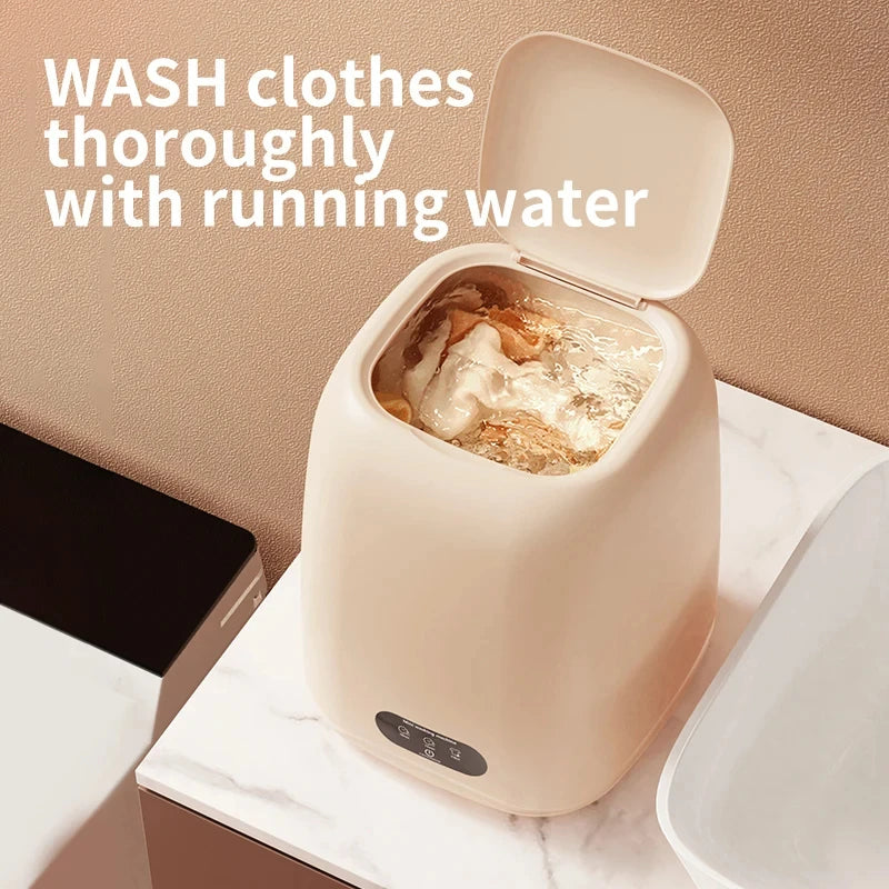 Small Washing Machine for Underwear Children'S Clothes Mini Washer Fully Automatic Portable Washing Machine with Spin Dryer 220V