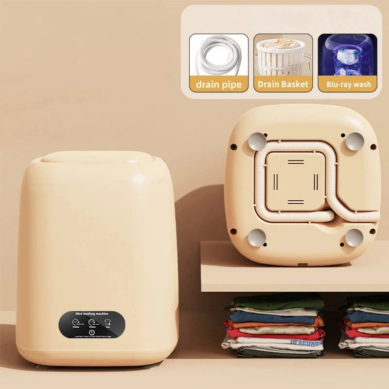 Small Washing Machine for Underwear Children'S Clothes Mini Washer Fully Automatic Portable Washing Machine with Spin Dryer 220V
