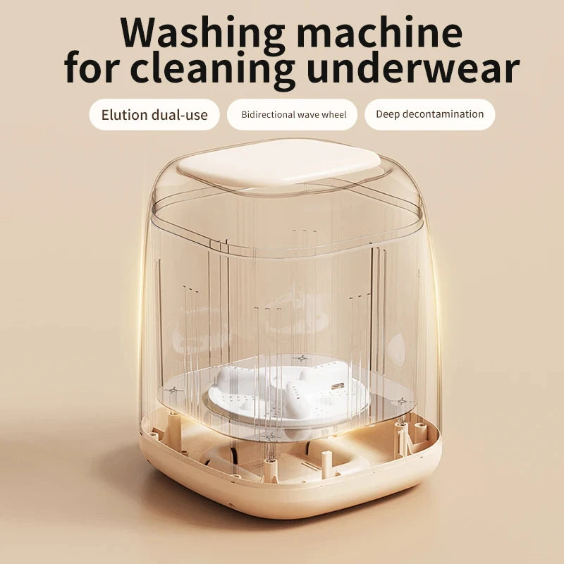 Small Washing Machine for Underwear Children'S Clothes Mini Washer Fully Automatic Portable Washing Machine with Spin Dryer 220V