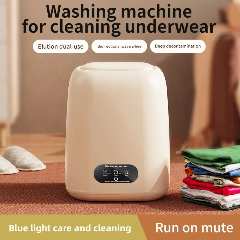 Small Washing Machine for Underwear Children'S Clothes Mini Washer Fully Automatic Portable Washing Machine with Spin Dryer 220V